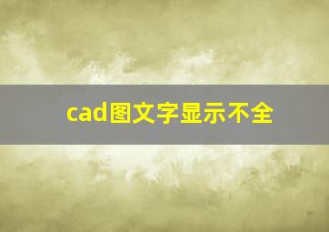 cad图文字显示不全