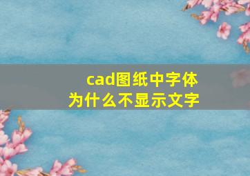 cad图纸中字体为什么不显示文字