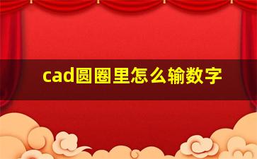 cad圆圈里怎么输数字