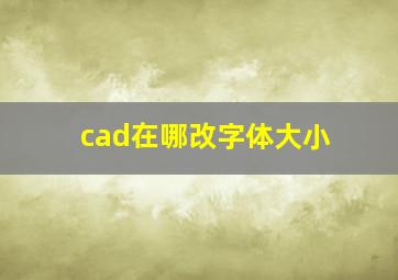 cad在哪改字体大小