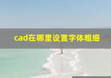 cad在哪里设置字体粗细