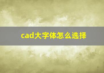 cad大字体怎么选择