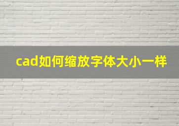 cad如何缩放字体大小一样