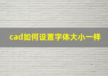 cad如何设置字体大小一样