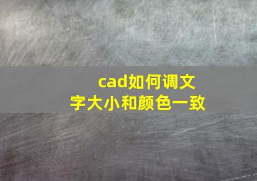 cad如何调文字大小和颜色一致