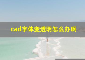 cad字体变透明怎么办啊