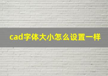 cad字体大小怎么设置一样