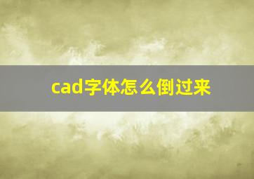 cad字体怎么倒过来