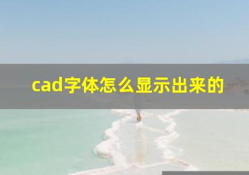 cad字体怎么显示出来的