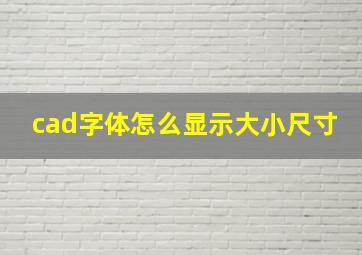 cad字体怎么显示大小尺寸