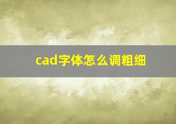 cad字体怎么调粗细