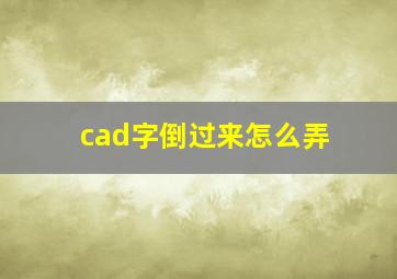 cad字倒过来怎么弄