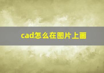 cad怎么在图片上画