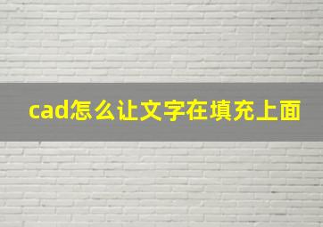 cad怎么让文字在填充上面