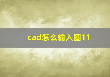 cad怎么输入圈11