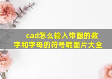 cad怎么输入带圈的数字和字母的符号呢图片大全