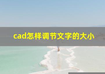 cad怎样调节文字的大小