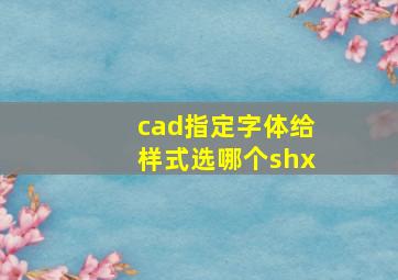 cad指定字体给样式选哪个shx