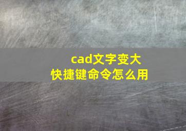 cad文字变大快捷键命令怎么用