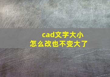 cad文字大小怎么改也不变大了