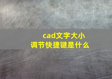 cad文字大小调节快捷键是什么