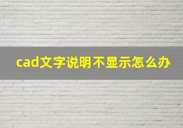 cad文字说明不显示怎么办