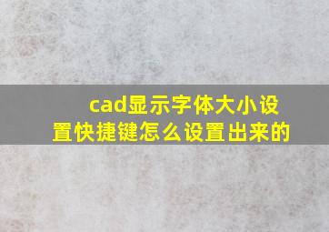 cad显示字体大小设置快捷键怎么设置出来的