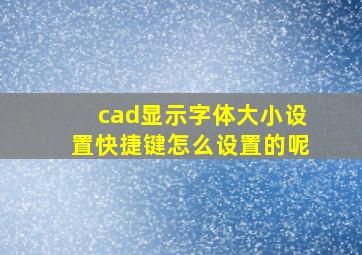 cad显示字体大小设置快捷键怎么设置的呢