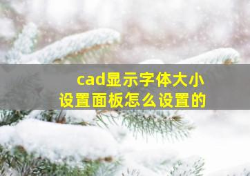 cad显示字体大小设置面板怎么设置的