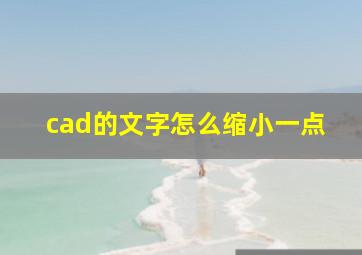 cad的文字怎么缩小一点