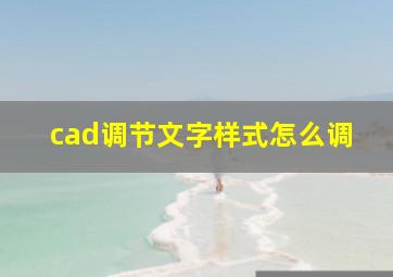 cad调节文字样式怎么调