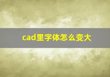 cad里字体怎么变大