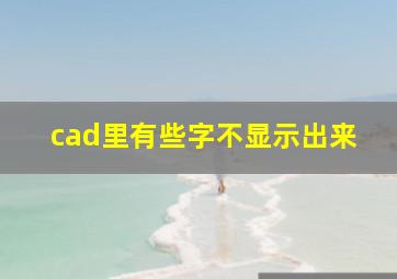 cad里有些字不显示出来