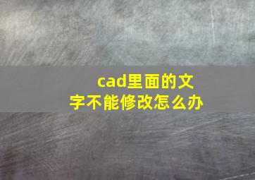 cad里面的文字不能修改怎么办