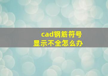 cad钢筋符号显示不全怎么办