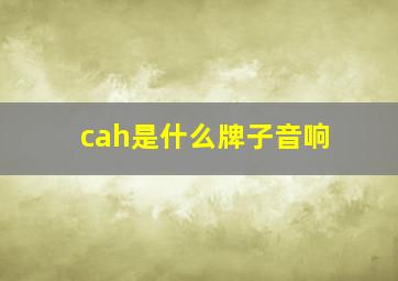 cah是什么牌子音响