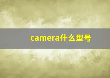 camera什么型号