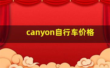 canyon自行车价格