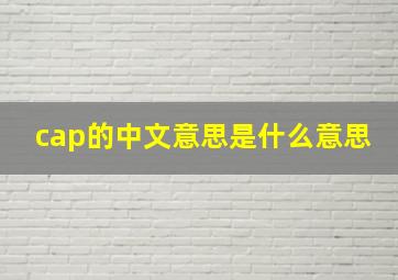 cap的中文意思是什么意思