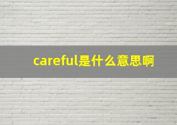 careful是什么意思啊