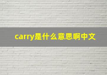 carry是什么意思啊中文