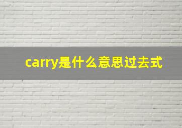 carry是什么意思过去式