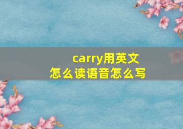 carry用英文怎么读语音怎么写