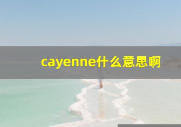 cayenne什么意思啊