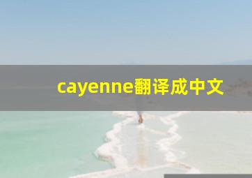 cayenne翻译成中文