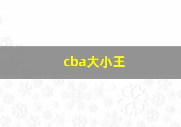 cba大小王