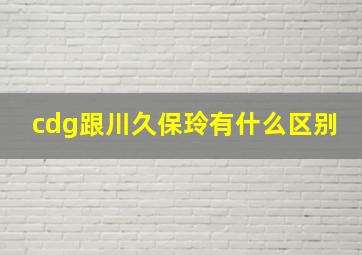 cdg跟川久保玲有什么区别