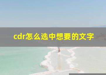 cdr怎么选中想要的文字