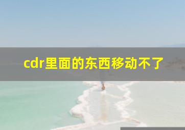 cdr里面的东西移动不了