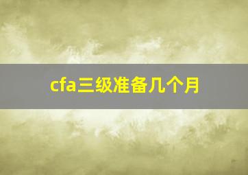 cfa三级准备几个月